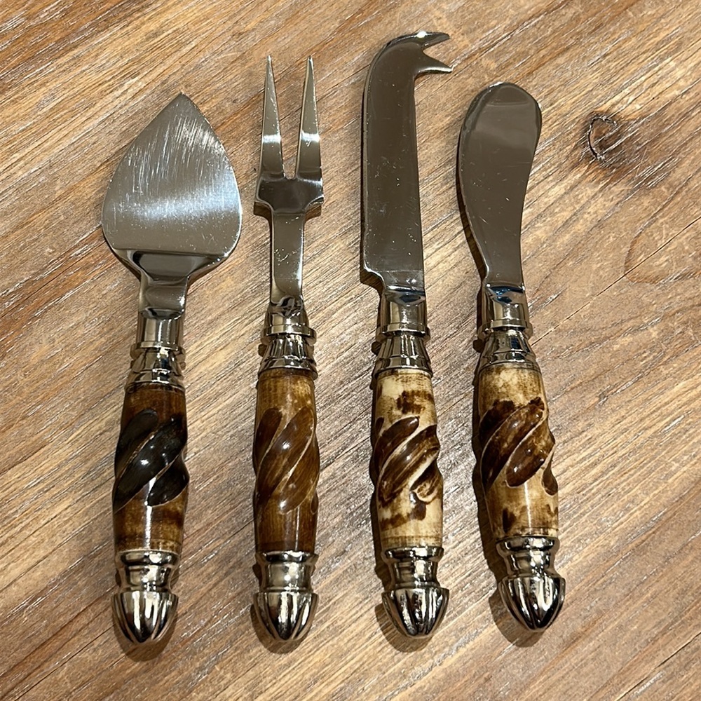 Four Piece Cheese / Appetizer Serving Set. Use on Charcuterie Board